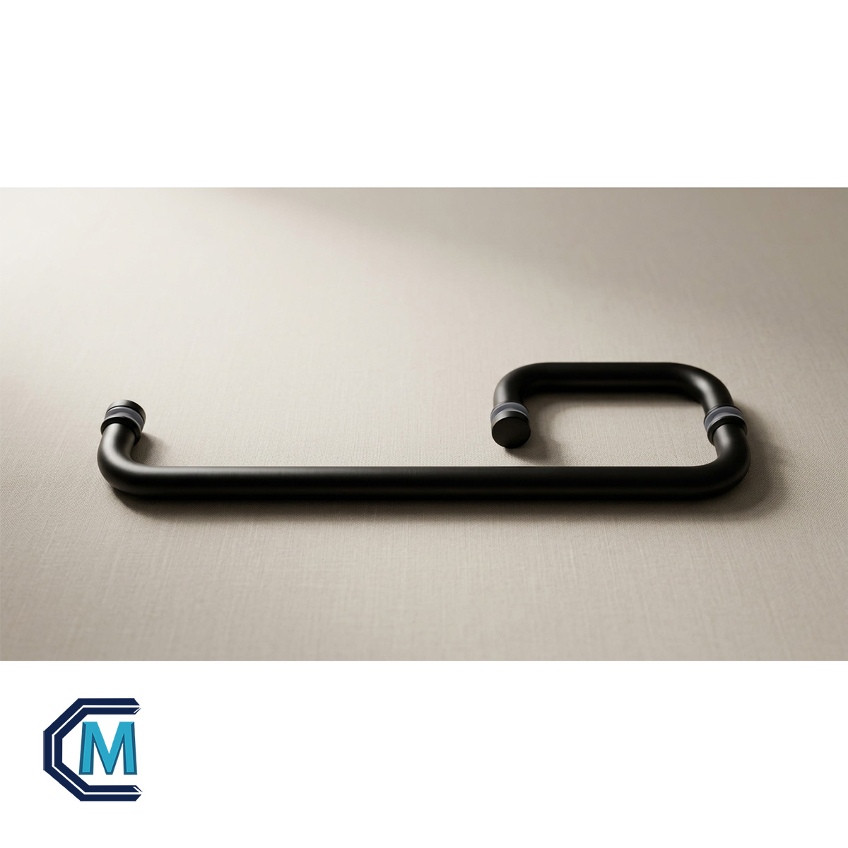 Jalador-toallero para ducha color negro mate