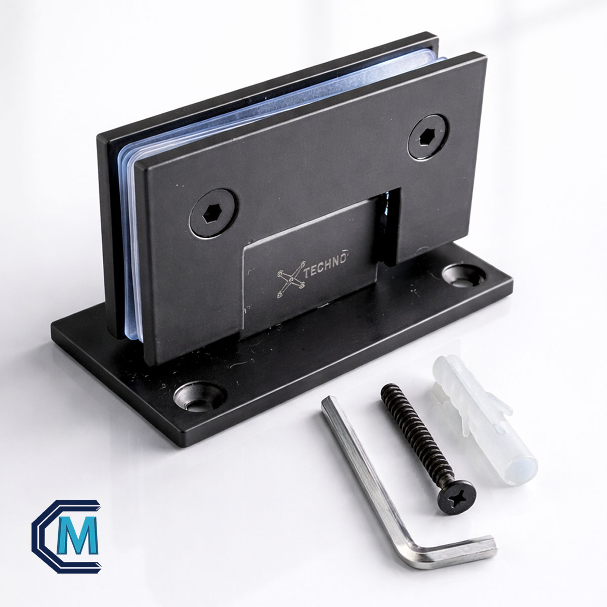 Bisagra muro-vidrio para ducha color negro mate