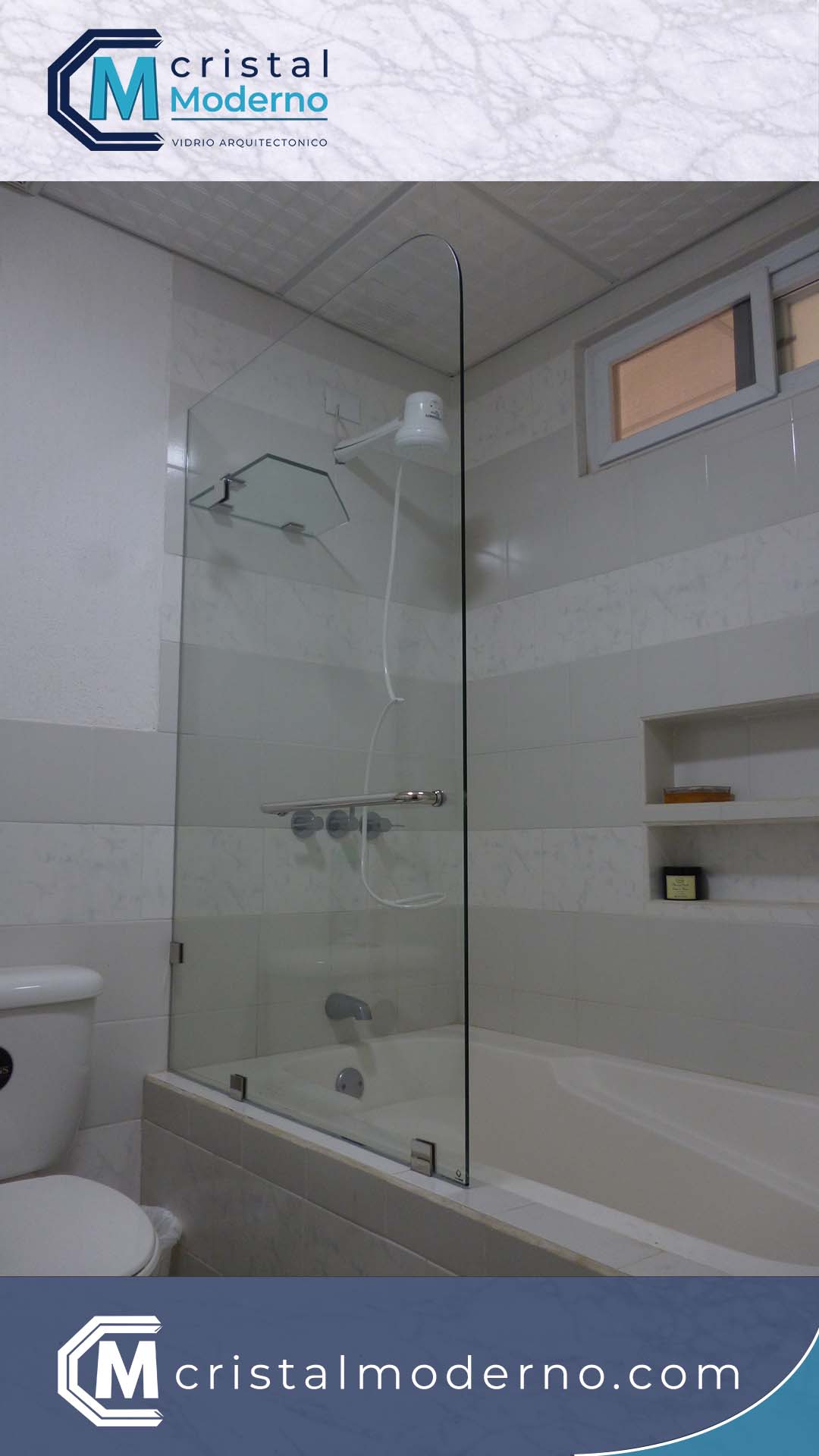 Vidrio fijo como mampara