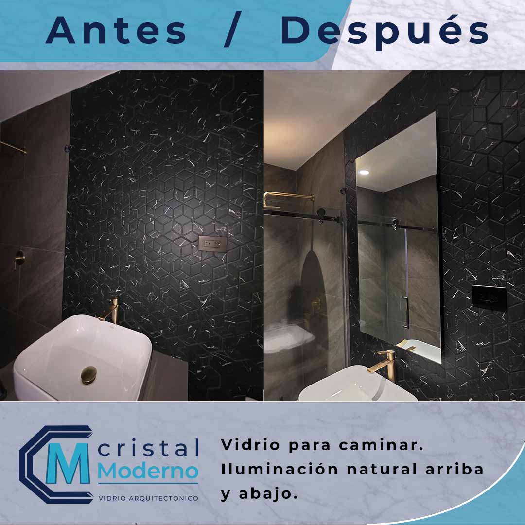 Espejo instalado flotante