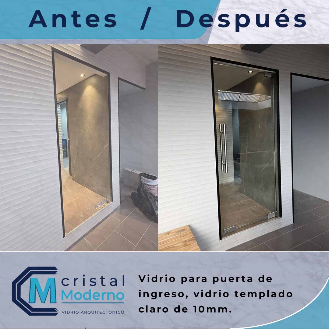 Vidrio fijo como mampara